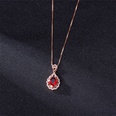 Korean version temperament flowershaped ruby pendant microinlaid pendant niche design clavicle chain necklacepicture12